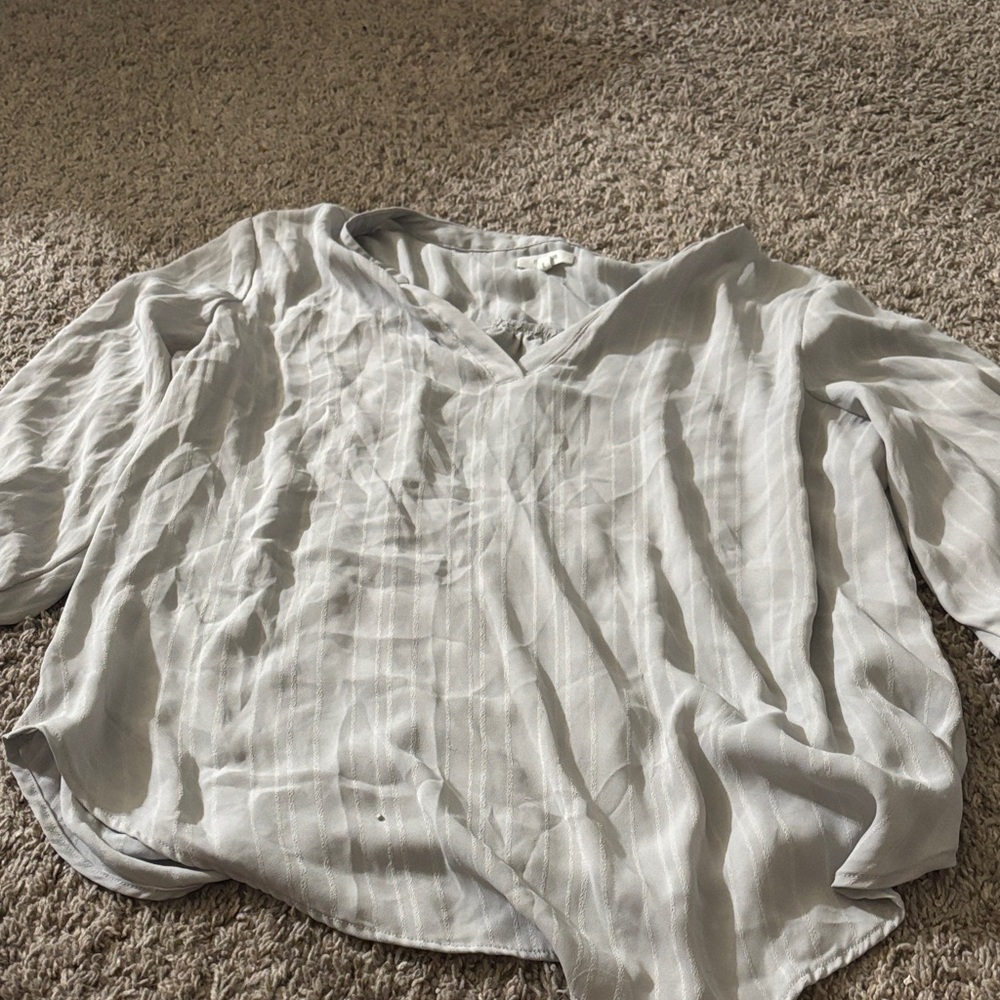 Maurices Soft Gray V-Neck Blouse